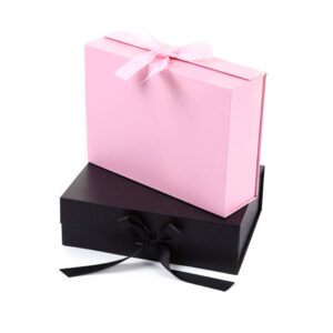 Custom foldable gift box with Luxury foldable gift box with ribbon, suitable for cosmetics, jewelry, apparel and premium gifts.